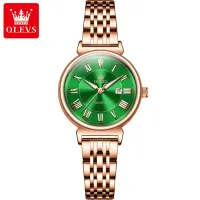 OLEVS 9997 Women's Watch - Green & RoseGold